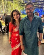 Kajol red Chanderi silk saree traditional festive wear